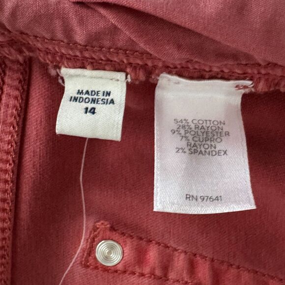 New J. Jill Authentic Fit Slim-Leg Jeans Red Women's Size 14 - Picture 7 of 10